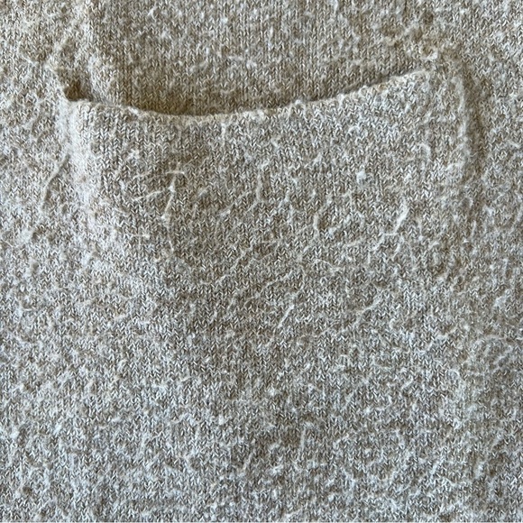 Nap Loungewear Relaxed Fit Long Cardigan Beige Open Front Pockets Cozy Warm Smll - Picture 15 of 15